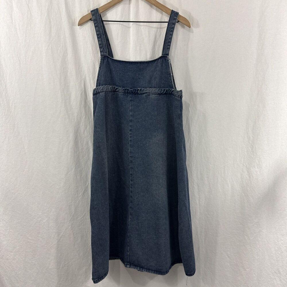 Unbranded Blue Denim Distressed Pocket Sleeveless Jumper Dress Womens Sz L? READ